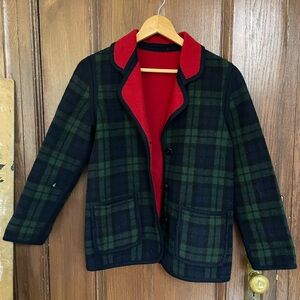 Reversible felted wool blazer coat